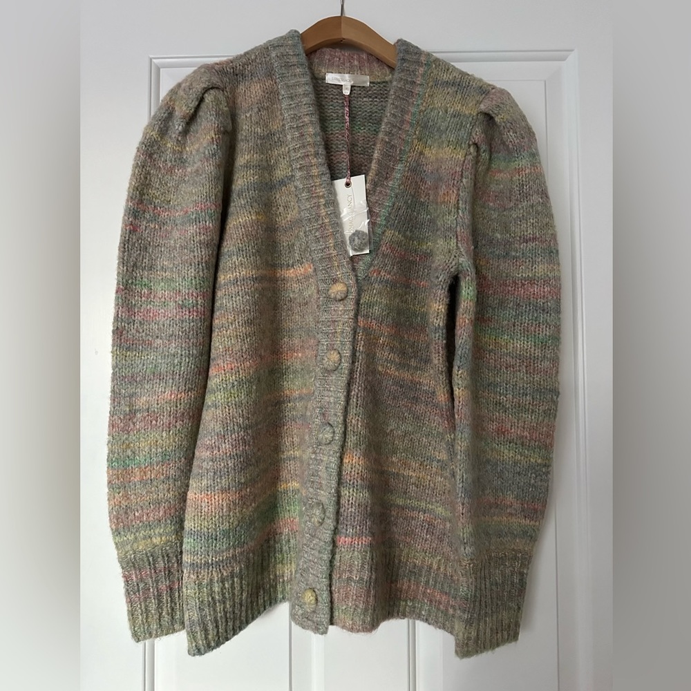 LoveShackFancy Wilford Boyfriend Cardigan in Autumn Rainbow